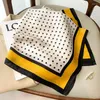 Foulards Rétro Polka Dot Montage Foulard Carré De Soie Femmes Doux Satin Bandeau Foulard Hijab Lady Bandeau Foulard Sac Rubans Foulard