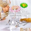 Articles de nouveauté H D Cristal Fleur Rêves Tournesol Figurine Fenêtre Sun Catcher Verre Ornement Presse-papiers Maison De Mariage Décor Collecti Dhrgk