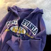 Womens hoodies tröjor broderade brev gotiska hiphop zip up hoodies kvinnor y2k baggy street mode trend allmatch överdimensionerade 230802