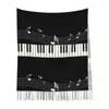 Écharpes Touches de piano abstraites avec des notes de musique Châles et enveloppes pour les tenues habillées des femmes du soir
