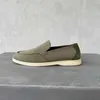 Loro Piano Loro Pianaa Flat Walking Shoes Summer Lp 2023 Bottom New Cow Tendon Soft Sode Slip on Bean Shoes Hool Wool Slater-on Shoe mâle chaussures