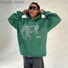 Men's Hoodies Sweatshirts Harajuku Y2K Hip Hop Hoodie Men's New Super Sweater Women's Anime Print Long Sleeve Loose Green Zipper Jacket Z230803