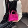 Sacs de soirée mode femmes petit sac à main rose matelassé en cuir brillant Mini fourre-tout sac à bandoulière pour dames filles 230802