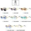 Solglasögonramar Shauna Fashion Metal Leopard Rimless Double Bridges Gradient Ocean Film Shades UV400 230802