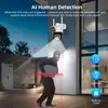 Caméras de surveillance wifi 4k étanche caméra de sécurité sans fil extérieure double objectif protection de sécurité icsee caméra ip ai piste