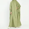 Vêtements ethniques femmes musulmanes robe prière vêtement Abaya longue Khimar Ramadan robe jupe vêtements islamiques couleur unie malais-indonésie soirée