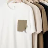 Mannen T Shirts Zomer Oversized Casual T-shirt Trend Pocket Stiksels Kleur Katoen Korte mouwen Tees Vintage Mode O-hals tops