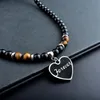 Pendant Necklaces Stainless Steel Tiger Eye Black Crystal Necklace Men Personality Fashion Natural Stone Strand Beaded Jewelry 230802