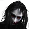 Party Masks Horror Mask Halloween Scary Black Long Hair Ghost Headgear Haunted House Tricky Props Terror Party Costume Dress Up L230803