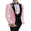 Mäns kostymer 2023 European och amerikansk kostym Slim Fit Groom Tuxedo Three Piece Wedding Prom Set Men Clothing