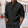 Männer Casual Hemden Lose Männer Sommer Reine Farbe Kurzarm Geknöpft Revers Tops Weißes Hemd Vintage Oversize Herren Strand stil