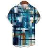 Casual overhemden voor heren Mode voor heren Hawaiiaanse zomerkleding 3d-shirt Patchwork Grafische tops met korte mouwen Oversized kleding Mannelijke blouse