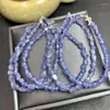 Strand Natural Freeform Tanzanite Bracelet Streche Elastic Cord Pulserase Healing Jewelry Beads Lovers Woman Holiday Gift 1PCS