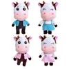 Wholesale cute blue pink couple cow plush toys Children's games playmates holiday gifts room decoration