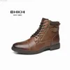 Laarzen BHKH Heren Laarzen Winter Mode Botines Rits Riem Enkellaars Vintage Zakelijke Jurk Schoenen Lederen Casual Schoenen Z230803