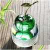 Novelty Items H D Crystal Fruit Green Cherry Shape Figurine Art Glass Ornament With Rhinestones Base Souvenir Gifts Home Wedding Dec Dhzma