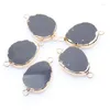 Pendant Necklaces 1pcs Natural Stone Obsidian Red Aventurine Connector Egg Druzy Crystal Healing Pendants Charms For DIY Jewelry Making