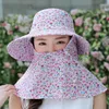 Breite Krempe Hüte Blumendruck Sonne für Frauen Big Head Camouflage Visier Hut UV-Schutz Strandkappe weiblich