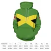 Hommes Hoodies Jamaïque Pays Drapeau 3D À Capuche Polyester Cool Hommes Femmes Harajuku Sweat Unisexe Pullover Décontracté Nom Personnalisé