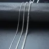 Chains Stainless Steel Chain Box Necklace Exquisite Square Link 2Mm 4.5Mm Men's And Women's 18 To 24 Inches