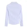 Women's Blouses OL Style White Long Sleeved Thin Shirt Spring Autumn Chic Young Girl Sexy Slim Fit Polo Neck Single Breasted T-shirt