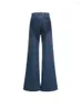 Women's Jeans 2023 Lady INS Fashion Wide Leg Jean Trousers Streetwear Hollow Out For Women Casual Criss Cross Straight Flare Denim Pants