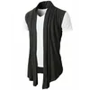 Herrtröjor Spring Summer Men ärmlös jacka Street Fashion Sticked Vest Cardigan Punk Hip Hop Waistcoat för man 230803