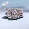 Cluster Rings Springlady 925 Silver 6 8mm High Carbon Diamond Oval Ring Female Luxury Micro Inlay Wedding Engagement SMycken