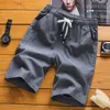 Men's Shorts Summer Men Casual Fashion Drawstring Solid Color Cotton And Linen Five Points Big Foam Indoor Boy Outdoor House