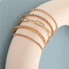 Anklets Wukalo 5 PCS/Set Twists chain anklet مجموعة للنساء أساور ألوان ذهبية على هدايا مجوهرات الشاطئ الصيفية الساق