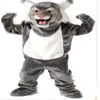 Nytt yrke Wildcat Bobcat Mascot Mascot Costumes Halloween Cartoon Adult Size Gray Tiger Fancy Party Dress 306K