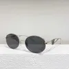 2023 luxury designer New P's metal plain tinted sunglasses ins net red same triangle Sunglasses spr60y