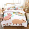 Sängkläder sätter 2023 Kawaii Capybaras Set single Twin Full Queen King Size Bed Aldult Kid Bedroom duvetcover Set 3D Bed Cover Set 230802
