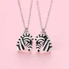 Chains Luoluo&baby 2Pcs/set Enamel Cute Zebra Animals Pendant Friend Necklace For Girls BFF Friendship Jewelry Gifts