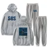 Herrspårsuits Sza Music Album SOS Merch Hoodie Jogger Pants Two Piece Set Sweatshirts+Sweatpants 2023 Casual Style Men Women's Set J230803