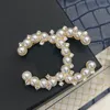 20stylar Womens Designer Brand Letter Brooches Gold Plated Silver Plated Inlay Crystal Jewelry Brosch Charm Pearl Pin Marry Christmas Party Luxury Present Accessorie