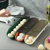 Storage Bottles Automatic Rolling Egg Box Smart Stackable Antislip Container Slide Design Tray Carrier With Lid Kitchen Fridge