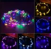 Party Decoration Flower Wreath Fashion Light Up Crown Hair Wedding Floral Headpiece Favor Luminous Hairband