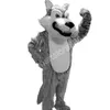 Costume de mascotte dessin animé loup gris mascotte Costumes Halloween événement de noël Costumes de jeu de rôle robe de jeu de fourrure Costume