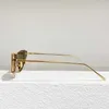 Projektant okulary przeciwsłoneczne Cat Eye SL536 Złota metalowa rama dla kobiet okulary Brązowy zielony obiektyw Pilot Pilot Fashion Mash