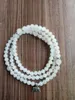 Strand 108 Mala Peads 2pc Zestaw Bransoletka Whitejade 1 okrążenie Bracelets Elephant Wiselant Modlitwa Joga