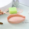 Leaf Plastic Dish Tree Shape Hollow Out Drainable Soaps Dishes Tray Eco-friendly Bathroom Bath Shower Non Slip Soap Holder TH1037 es