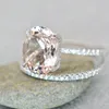 Anneaux de mariage couleur Champagne clair Zircon bague de mode 2 pièces/ensemble bijoux de fiançailles taille 6-10 cadeaux femme Morganite bande