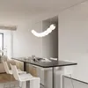 Kroonluchters LED Kroonluchter Moderne Eettafel Zwart Minimalistische Verlichting Keuken Hanglamp Home Decor Lustre Plafondarmatuur