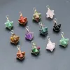 Collane con ciondolo 8PCS Red Goldstone Merkaba Star Pendenti per fare gioielli Collana Pietra Ciondola Charms Healing Chakra Crystal