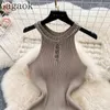 Abiti casual Gagaok American senza maniche Spicy Girls' lavorato a maglia da donna Summer Pure Desire Chain Hollow Out Waist Show Bodycon Vestidos