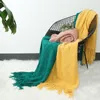 البطانيات Nordic Thred -Thread Sofa بطانية منقوشة على الشاطئ واقي من الشمس سرير للسرير على غطاء فراش لحاف الأريكة