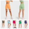 LL-LU Womens Sports Shorts Stöd Yoga Pants Women's High midje Spandex Yoga Shorts för cykel som kör med minifickor