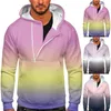 Sweats à capuche pour hommes Hommes Une grande poche de couleur assortie Oversize Hooded Sweetshirts Tops Half Zipper Pull à manches longues Casual Male Outfits