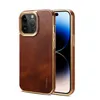 Luxe lederen beplating Vogue telefoonhoes voor iPhone 14 13 12 Pro Max Duurzaam slank zakelijk Volledige beschermende zachte bumper Retro effen kleur zakelijke achterkant